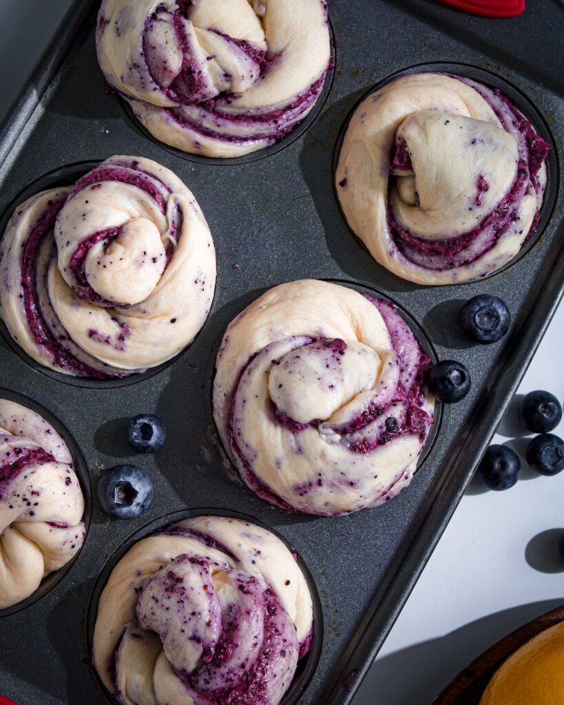 Blueberry Brioche Rolls eggless and vegan
