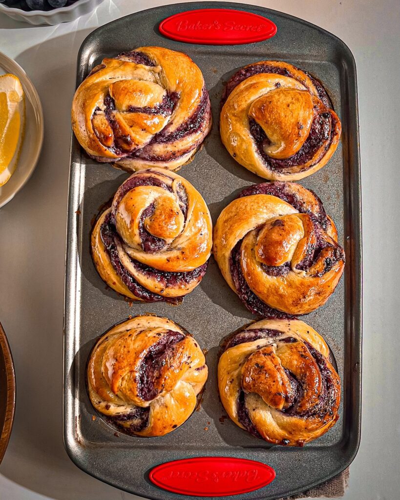 Blueberry Brioche Rolls eggless and vegan