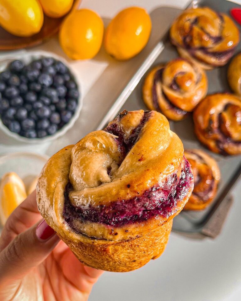 Blueberry Brioche Rolls eggless and vegan