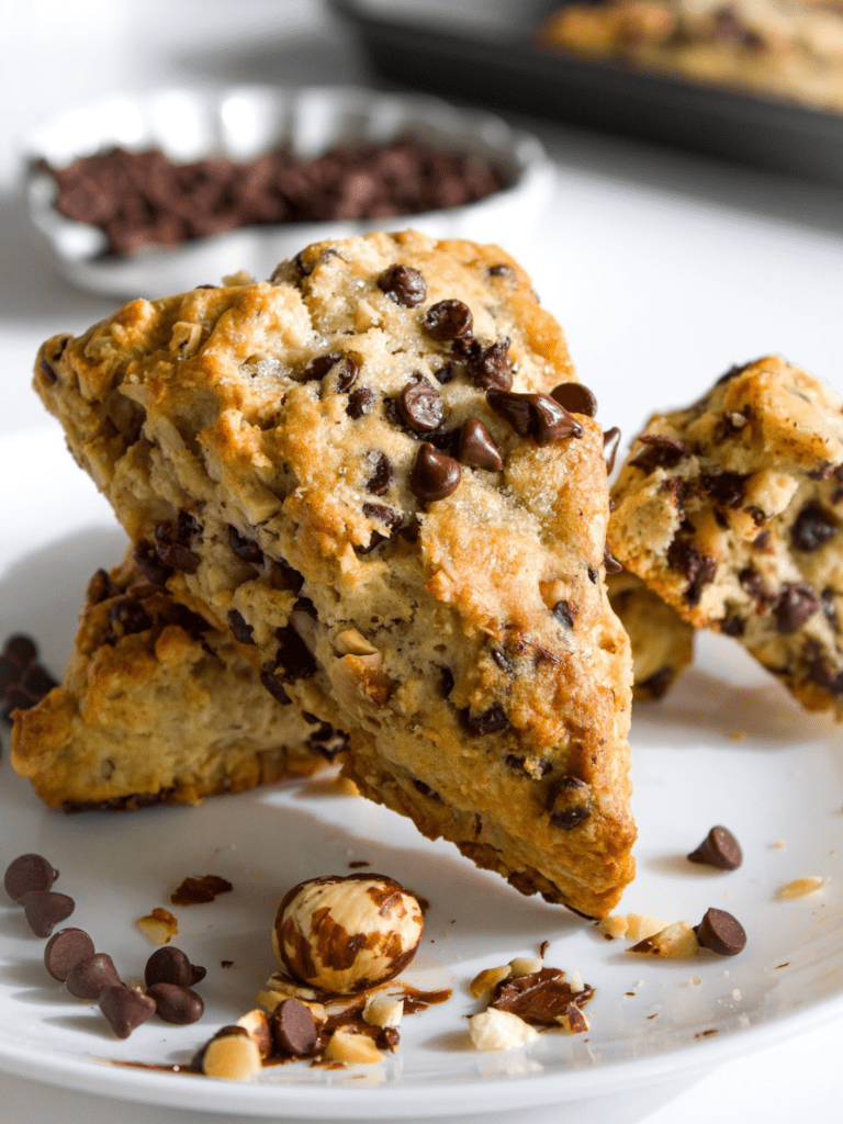 Hazelnut chocolate chip scones