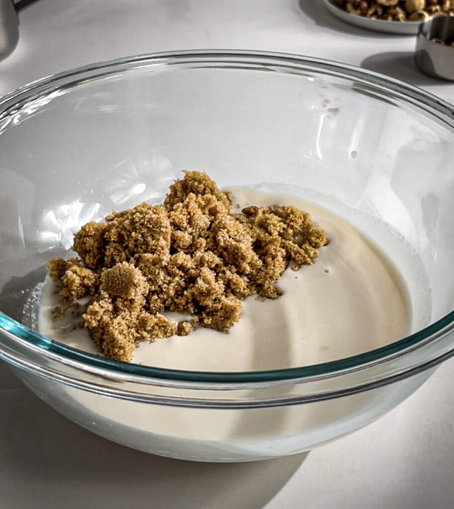how to make Hazelnut Coffee Cake eggless and dairyfree