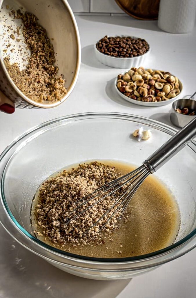 how to make Hazelnut Coffee Cake eggless and dairyfree