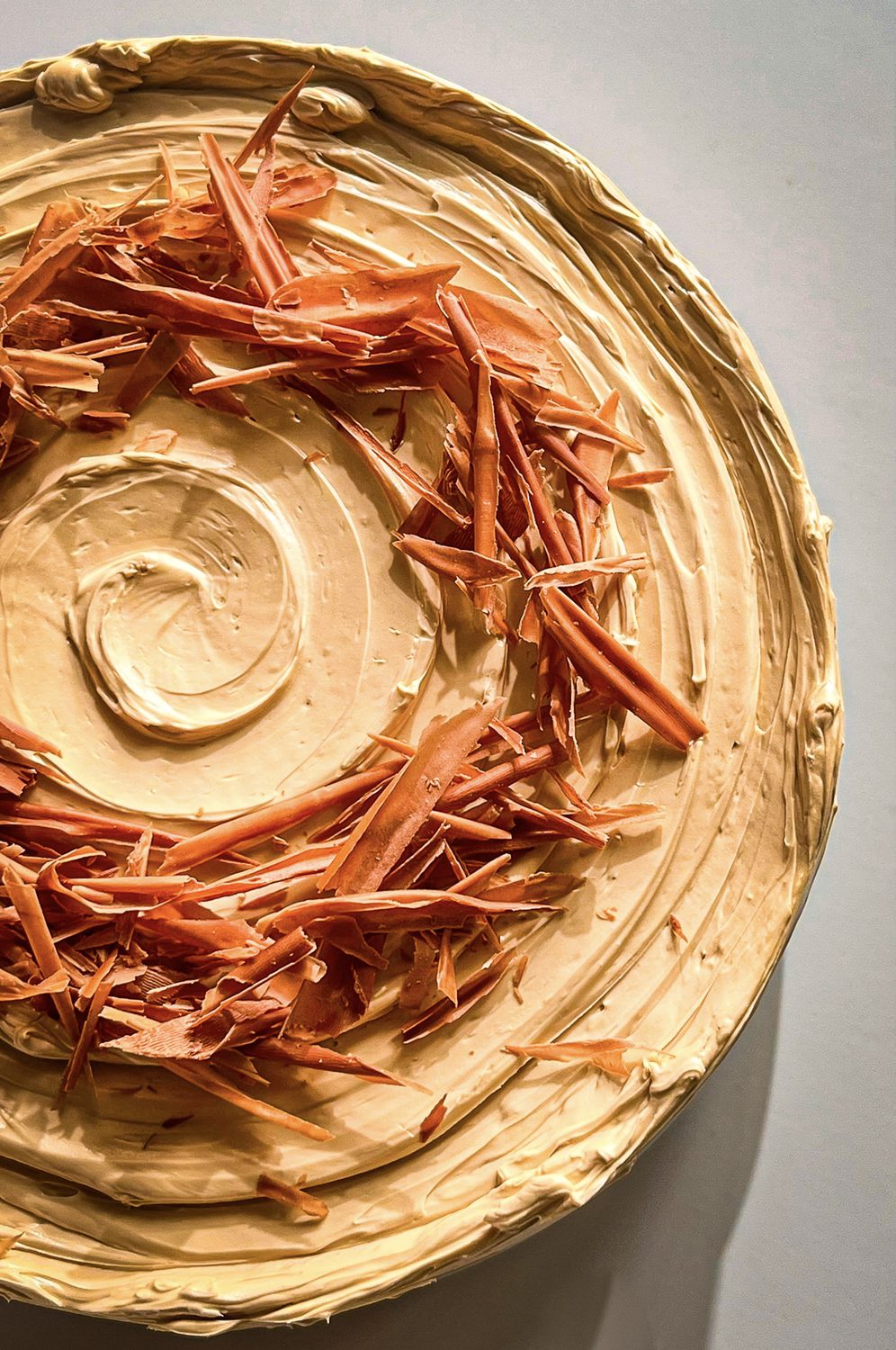 how to make Hazelnut Coffee Cake eggless and dairyfree with chocolate deocoation