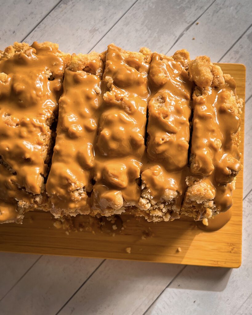 eggless and vegan Pumpkin Bread with Biscoff Glaze