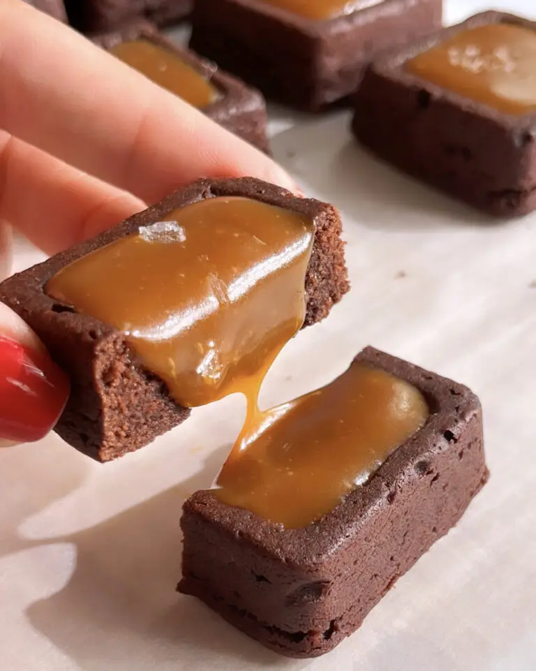 Mini Salted Caramel Brownies for christmas and birthday parties