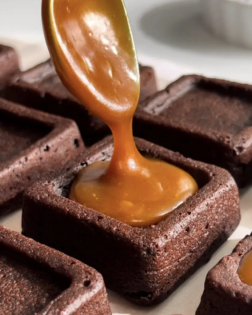 Mini Salted Caramel Brownies for christmas and birthday parties