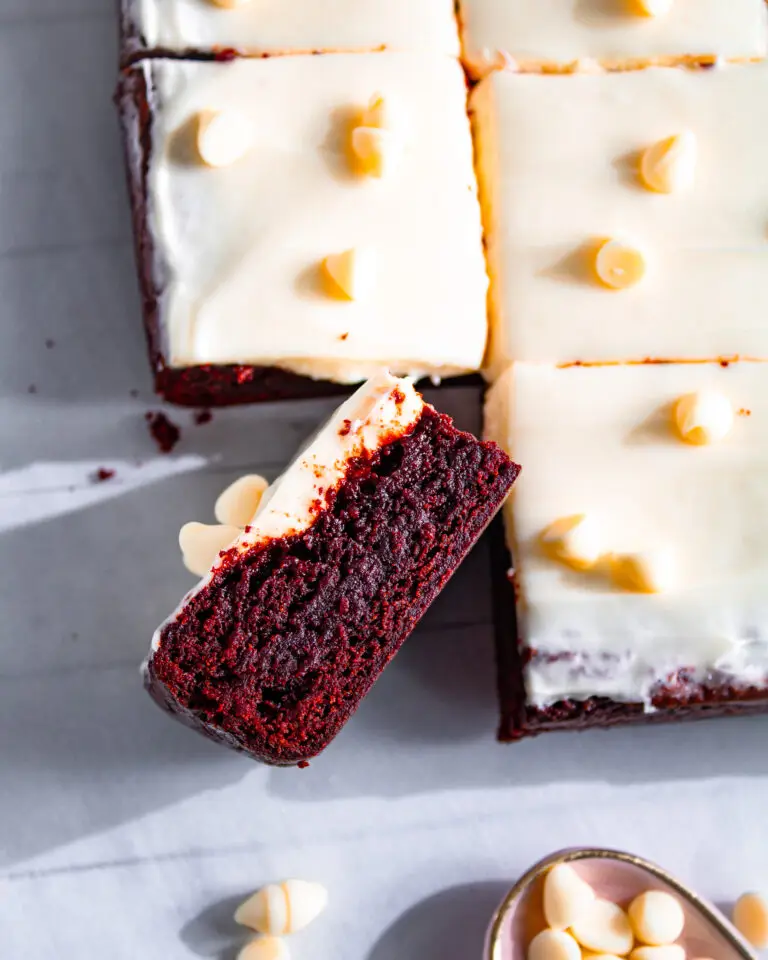 fudgy and Chocolatey Red Velvet Brownies Without Eggs
