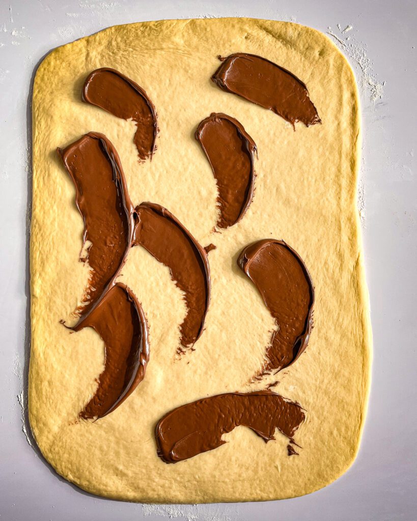 Eggless brioche breakfast rolls with Nutella