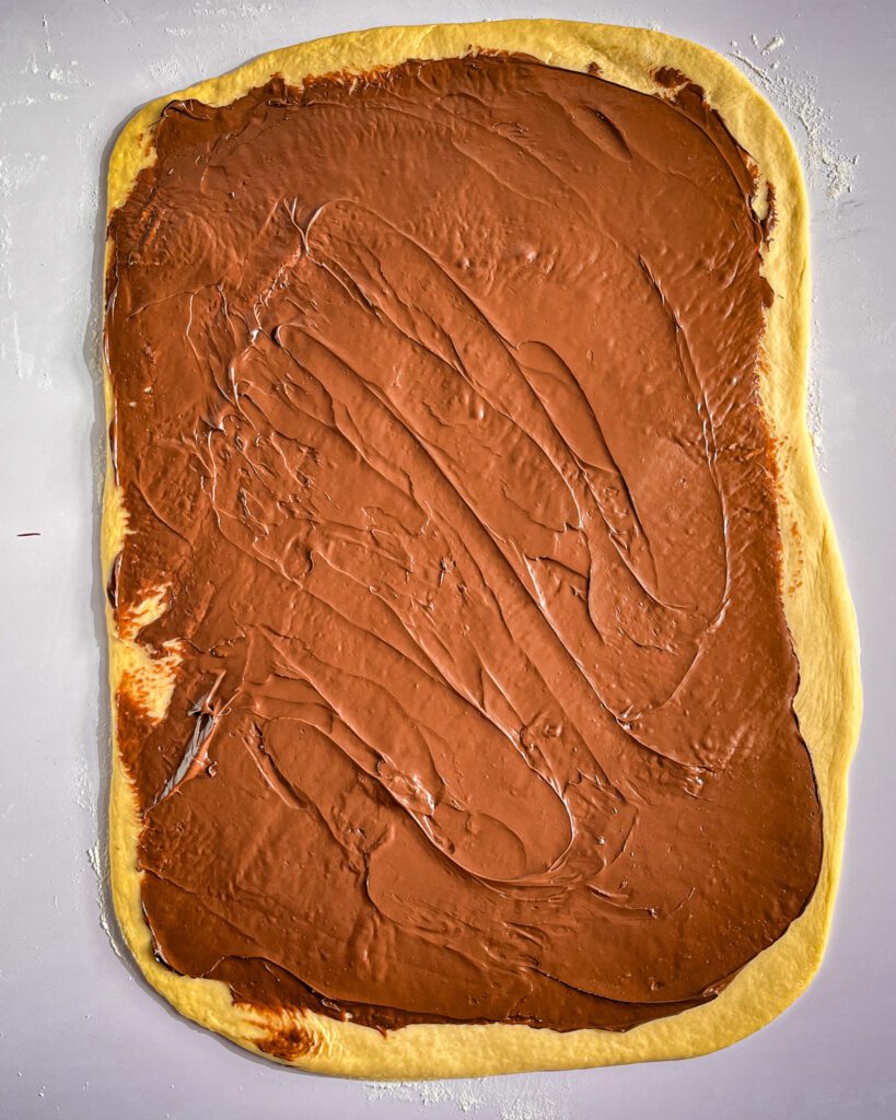 Brioche Nutella rolls for egg allergy