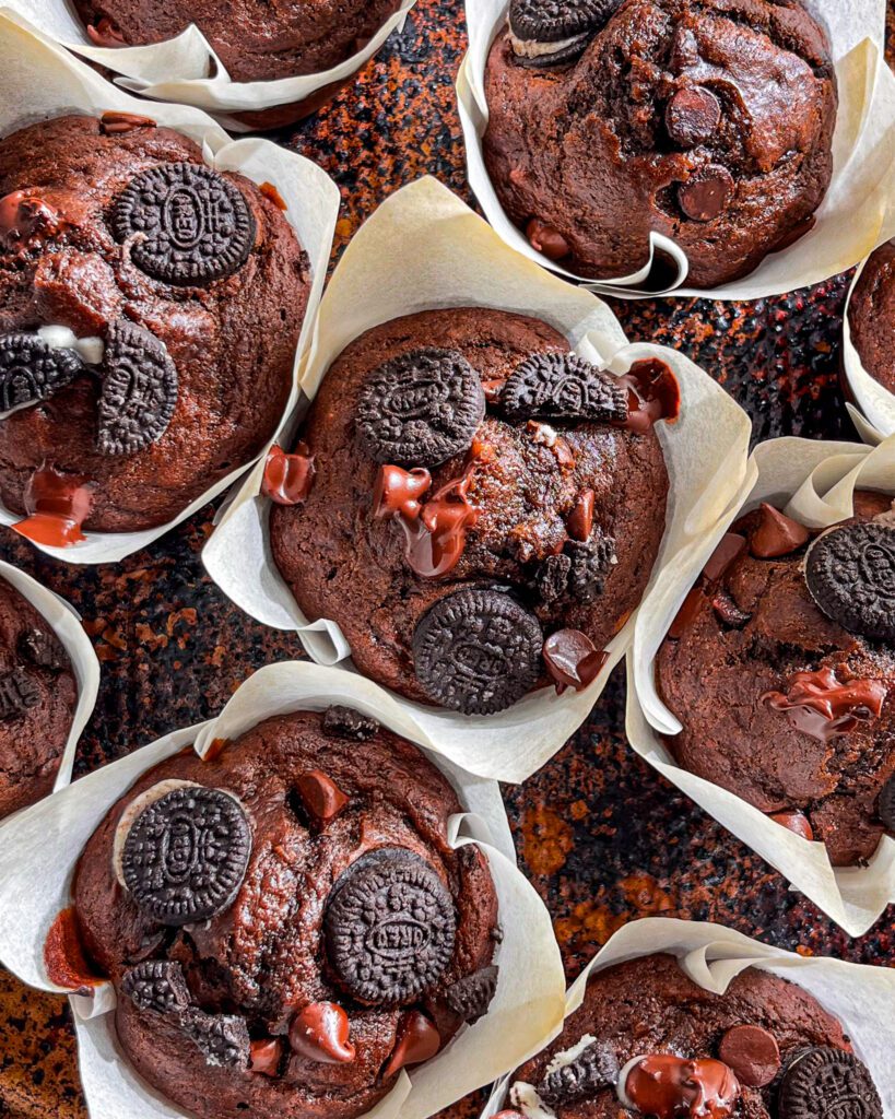 how to make bakery style eggless Double Chocolate banana Muffins