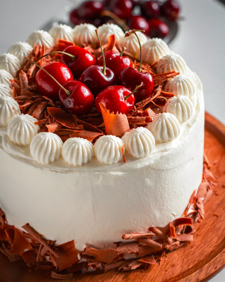 easy eggless black forest cake with whipped cream