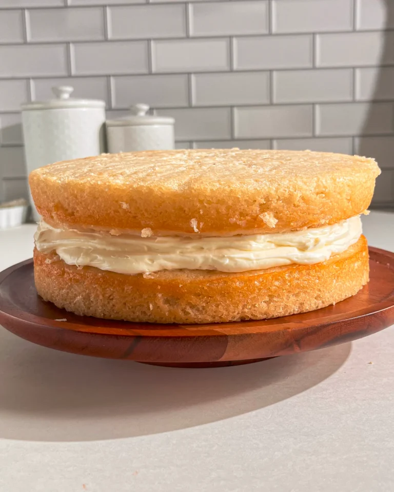mango coconut cake filling and layering tutorial