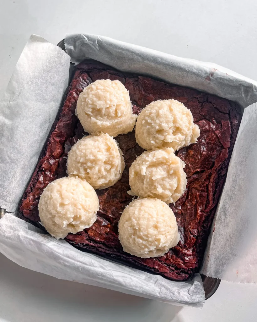 Layered brownies with coconut filling