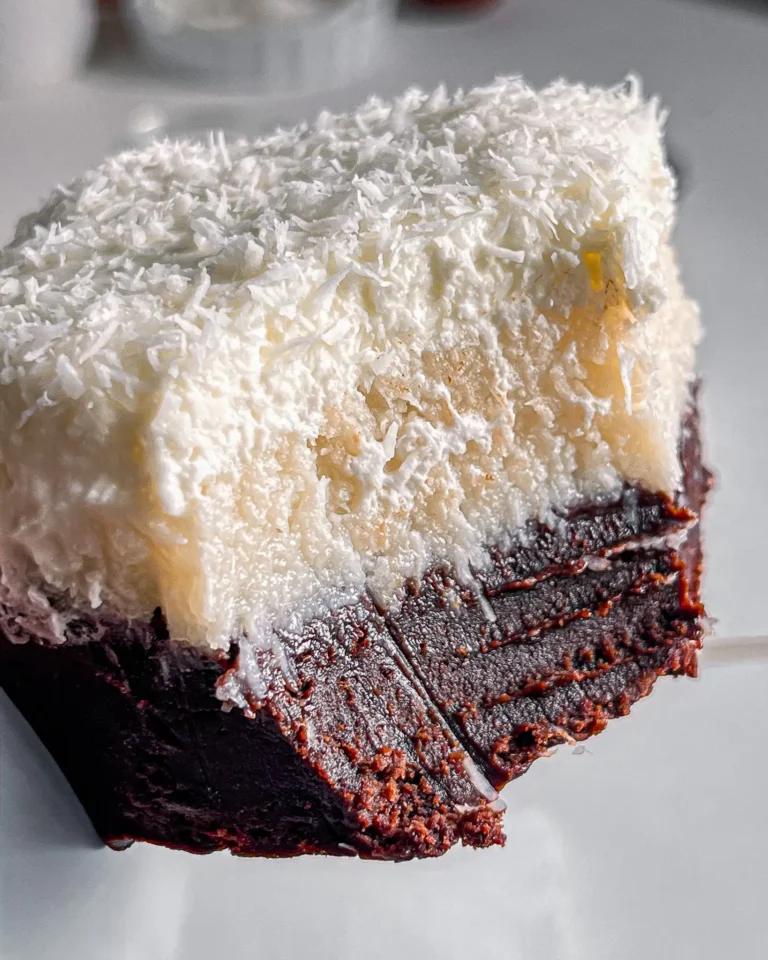 Layered brownies with coconut filling