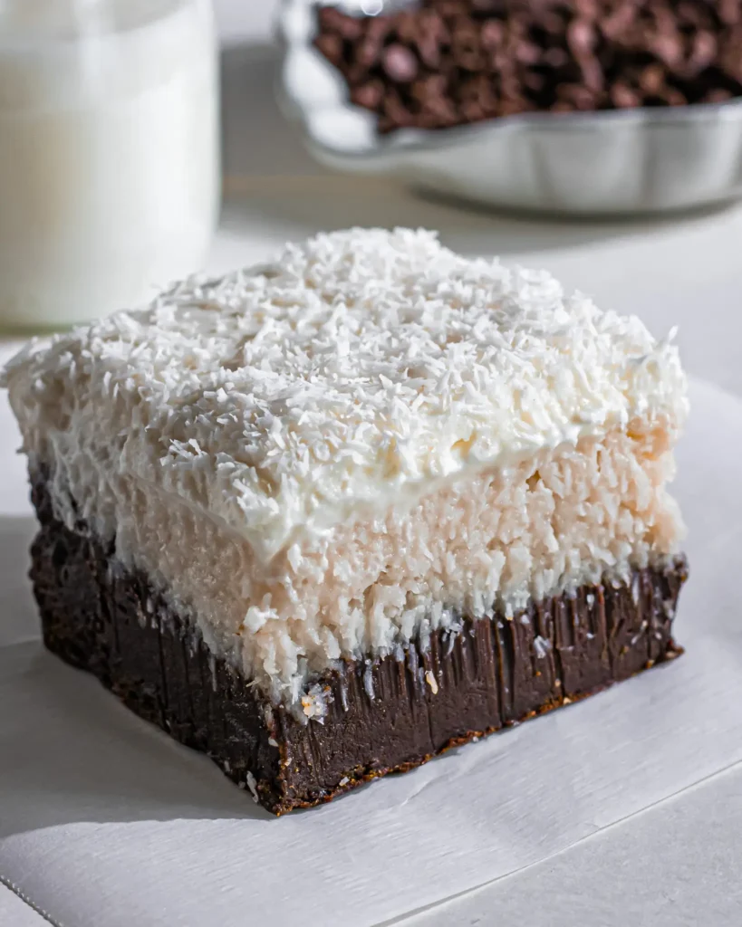 how to make eggless and vegan Coconut Cream Brownies