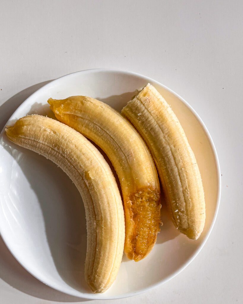 overripe banana to make Banana Pecan Upside Down Bundt Cake