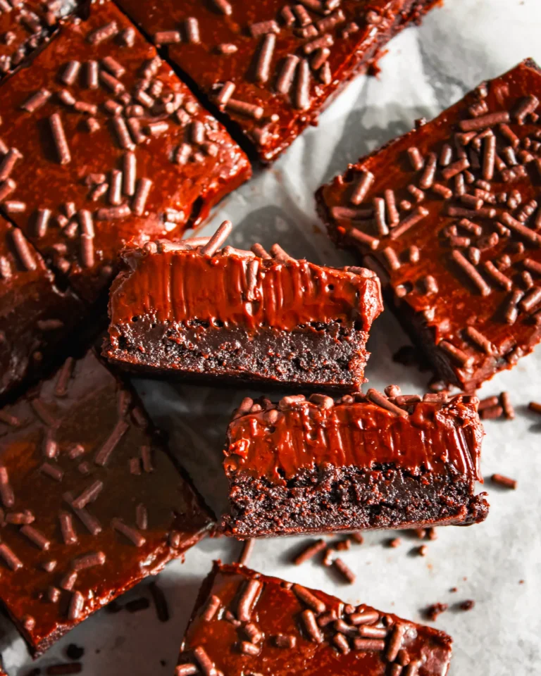 double chocolate cookie bars with cocoa powder