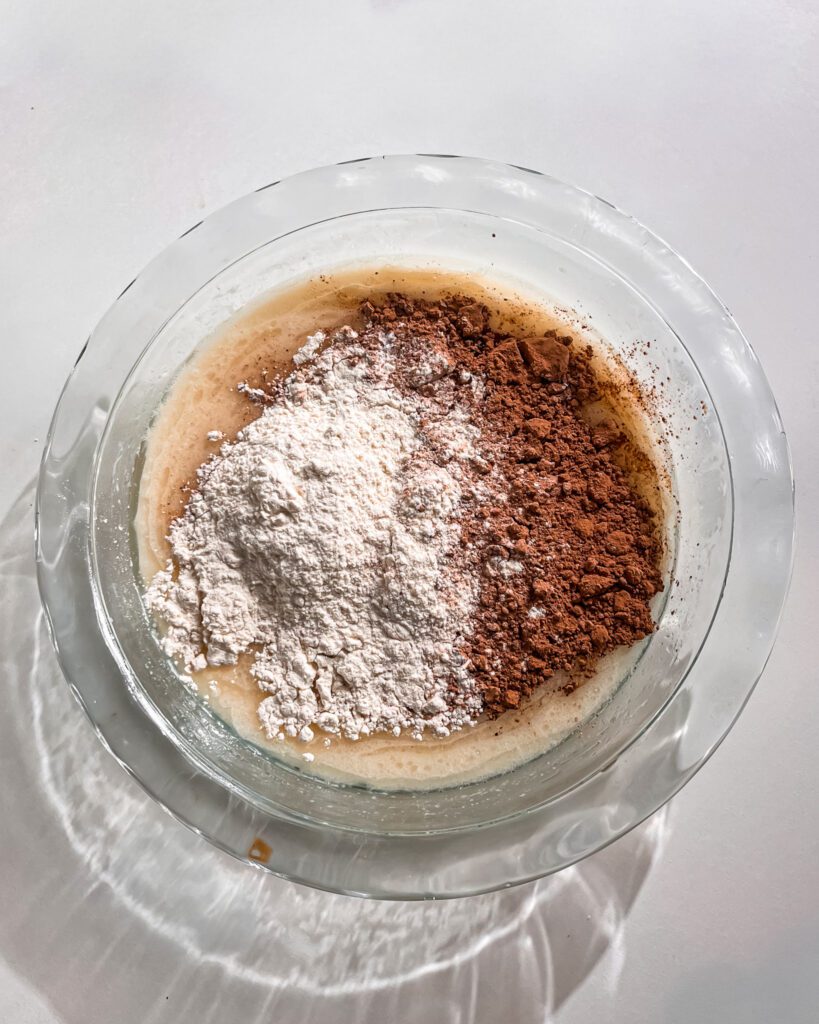 Vegan Eggless Chocolate Pudding Cake recipe step by step