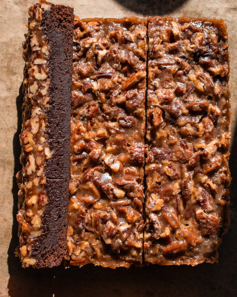how to make eggless and vegan Pecan Pie Brownies Recipe