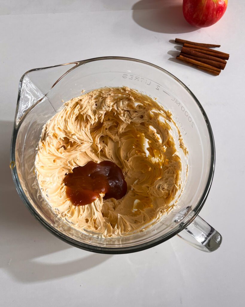 eggless and vegan caramel buttercream frosting step3