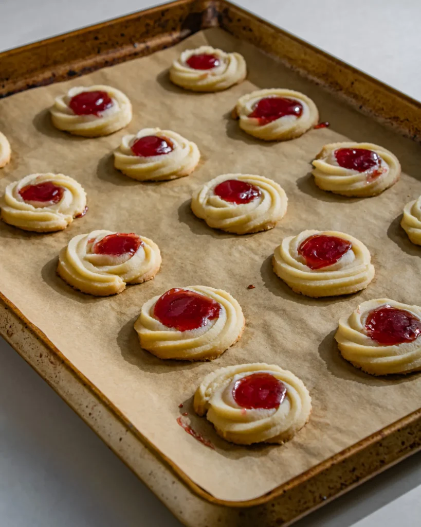 Jam Filled Butter Cookies step by step