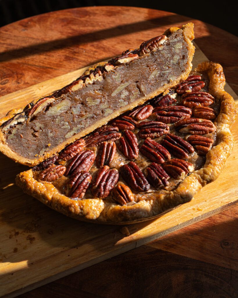 freshly baked pecan pie eggless dairyfree