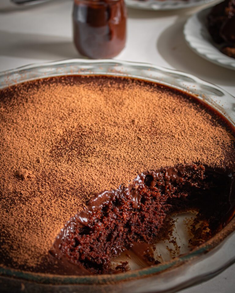 moist fudgy Eggless Chocolate Pudding Cake recipe step by step
