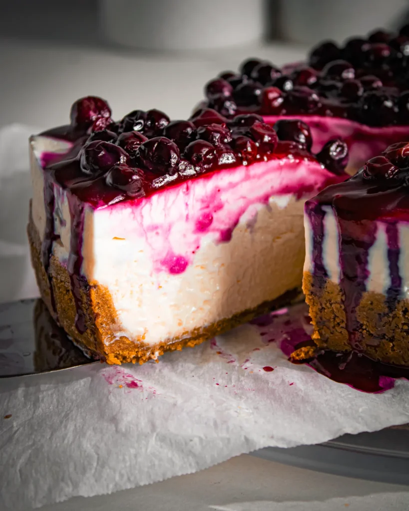 how to make eggless no-bake blueberry cheesecake recipe without gelatin and dairyfree