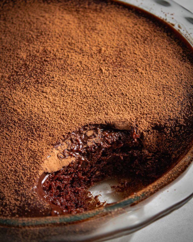 moist fudgy Eggless VeganChocolate Pudding Cake recipe