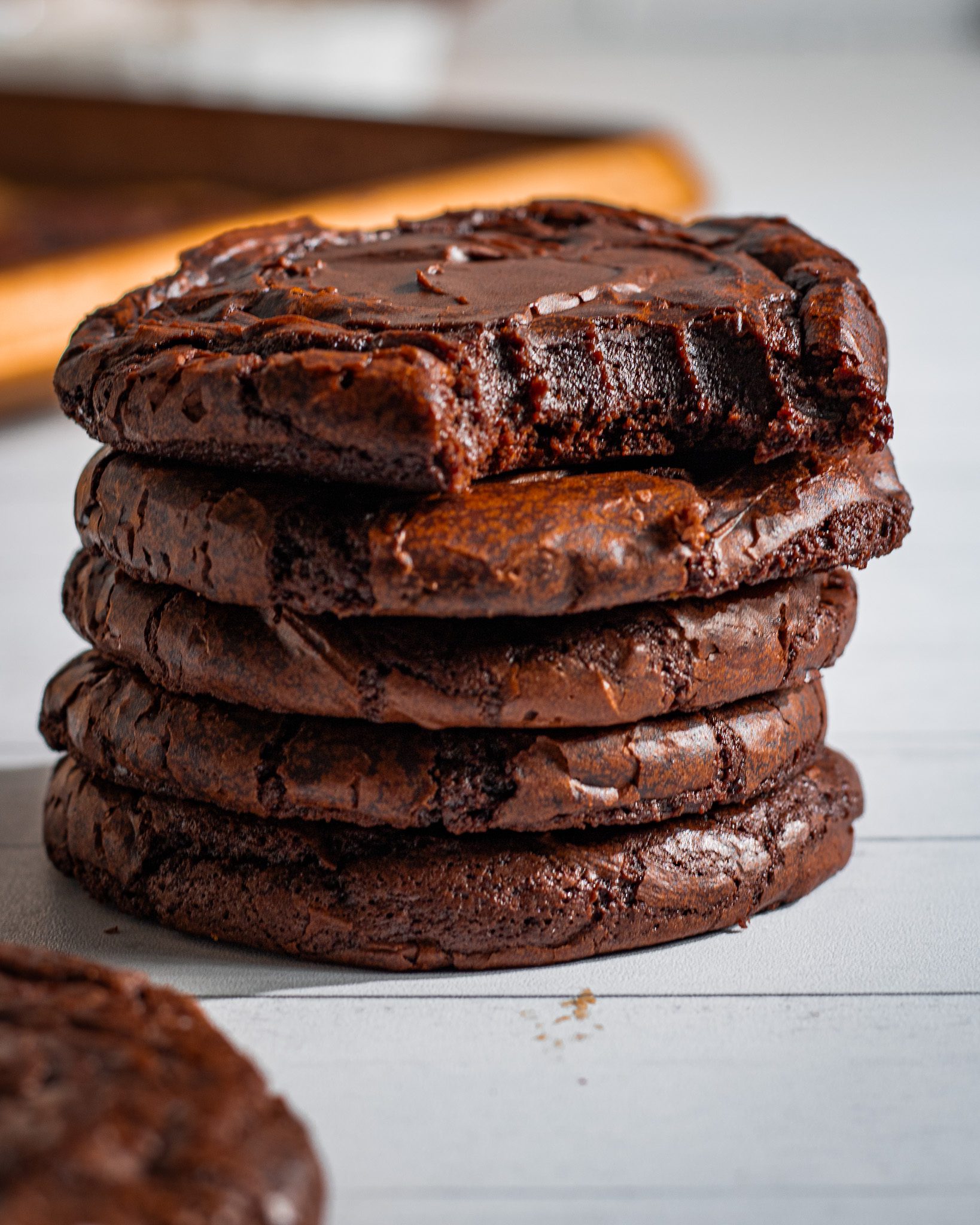 Crinkle Brownie Cookies (Eggless + Vegan Option)