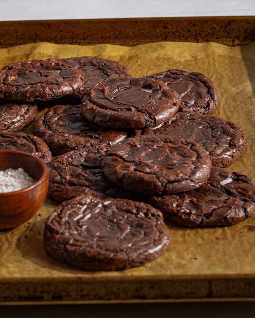 Fudgy Eggless Brownie Cookies with Crinkle Tops