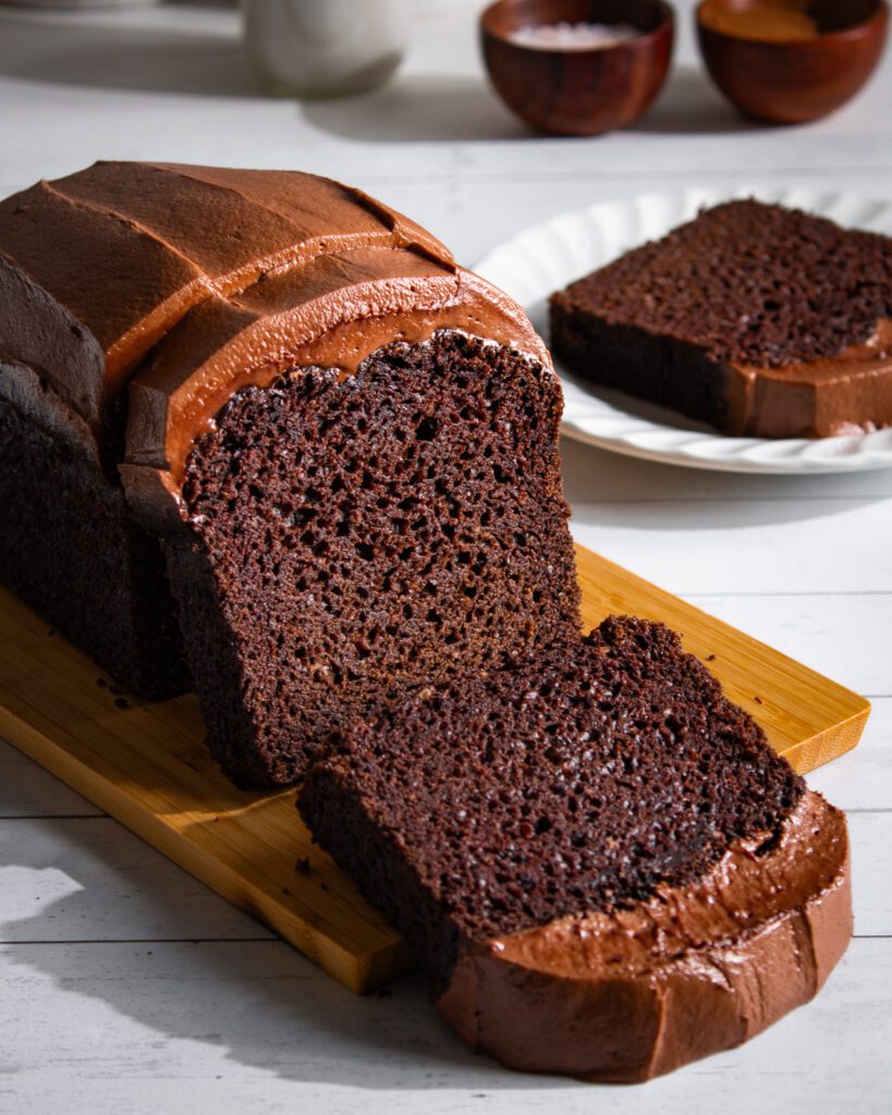 Eggless Chocolate Loaf Cake (Moist, Tender & Easy)
