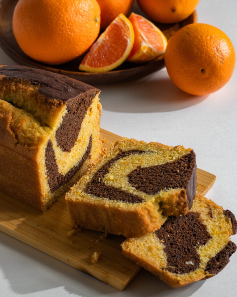 recipe for Bakery style chocolate orange marble loaf cake