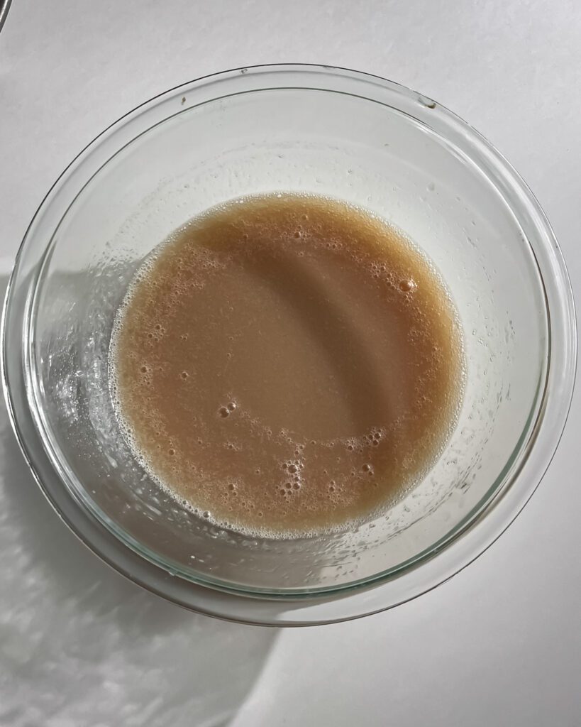 mixing liquid ingredients for chocolate nundt cake